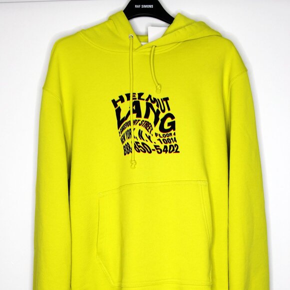 BNWT AW21 HELMUT LANG WRAP HOODIE BOLD LIME S - Picture 2 of 12
